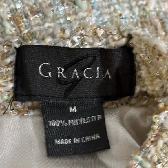 Gracia Metallic Tweed Sleeveless Dress, size Medium - Picture 4 of 9